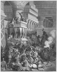 Jonathan destroying the Temple of Dagon